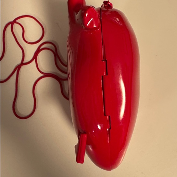 Zara Red Glossy Heart Hard Case Crossbody Bag Never Used - Picture 10 of 15